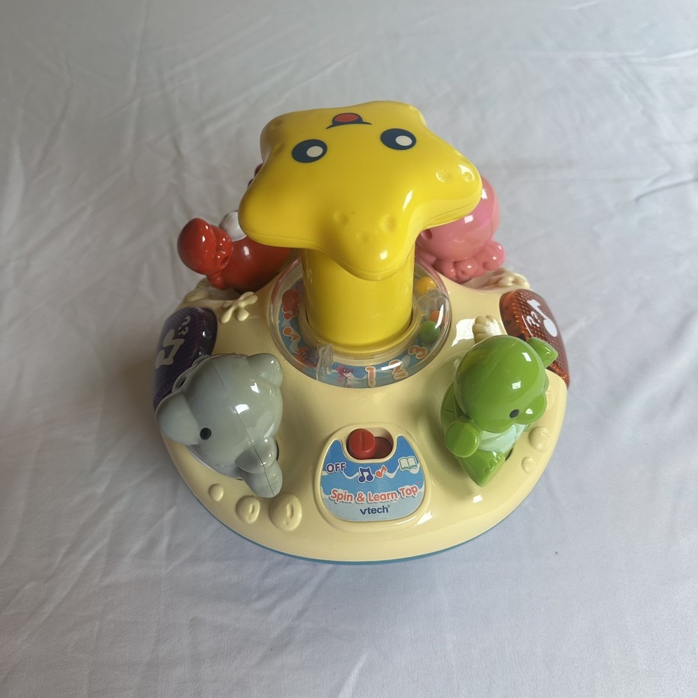 Vtech SPIN & LEARN TOP With Sea Animals Dolphin Crab Turtle Baby Learning Toy